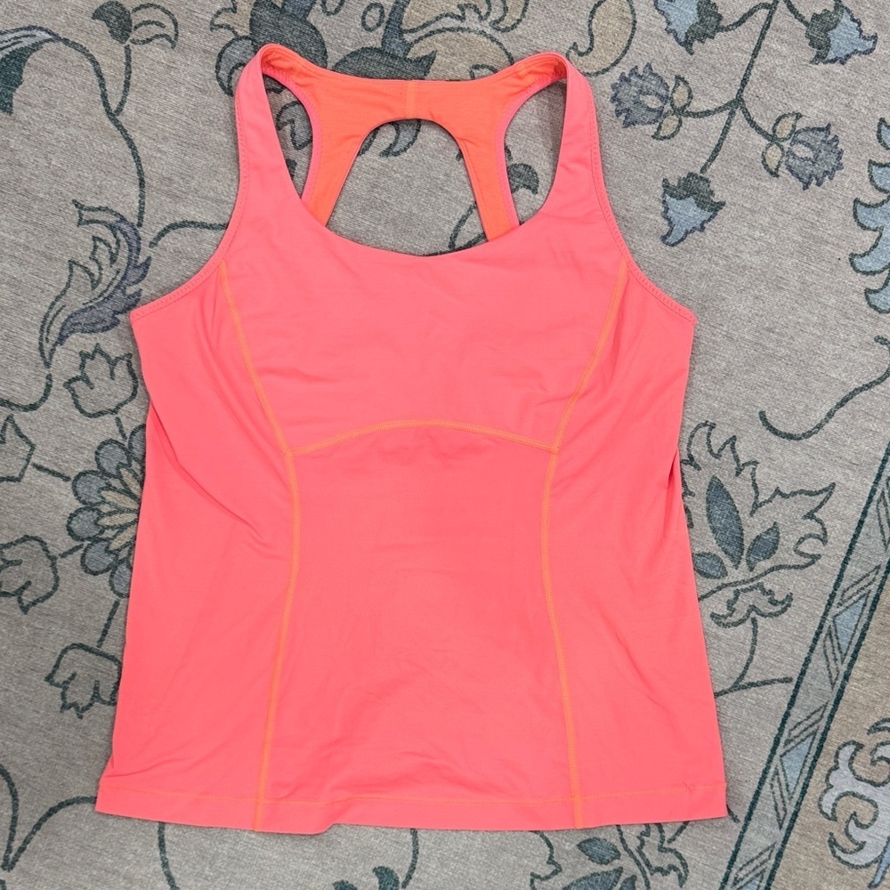 lululemon athletica Pink & Orange Racerback Tank Top